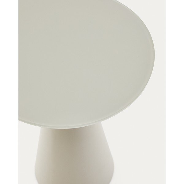 Apvalios formos šoninis stalas su stikliniu stalviršiu ø 35 cm Wilshire – Kave Home-image-4