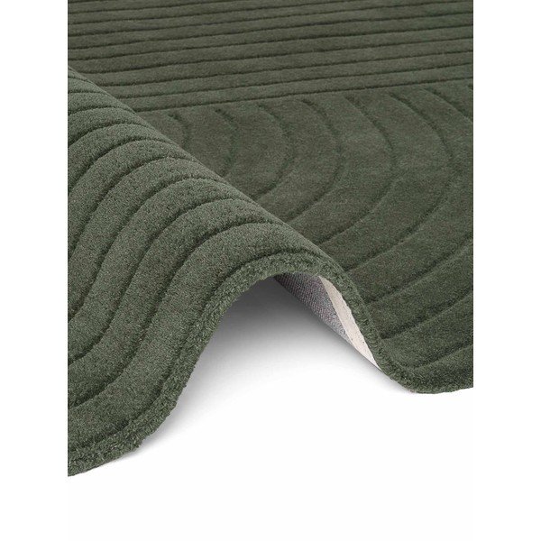 Rankų darbo tamsiai žalios spalvos iš vilnos apvalios formos kilimas ø 120 cm Arcura – Vikosa-image-4