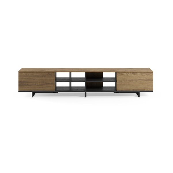 Juodos spalvos/natūralios spalvos TV spintelė iš ąžuolo 230x44x36 cm Cequoia – Marckeric