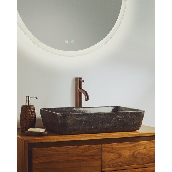 Pilkos spalvos iš akmens praustuvas 55x35 cm Darnen – Kave Home-image-1