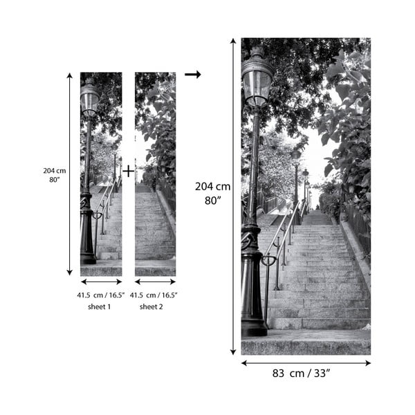 Lipnus lipdukas durims Ambiance Parisian Stairs-image-2