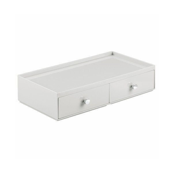 Baltas organizatorius su 2 stalčiais "InterDesign Desk-image-2