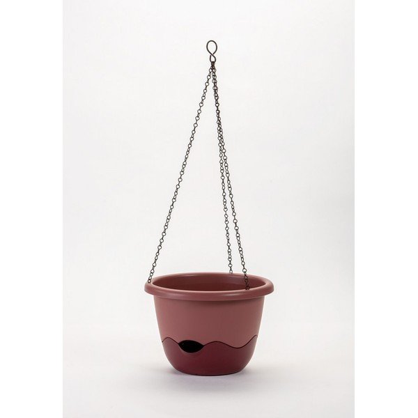 Rausvas savaime laistomas vazonas, tinkamas kabinti Plastia Mareta, 30 cm ilgio-image-1