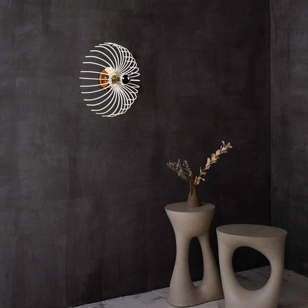 Baltas sieninis šviestuvas Opviq lights Aspendos, ø 36 cm-image-1