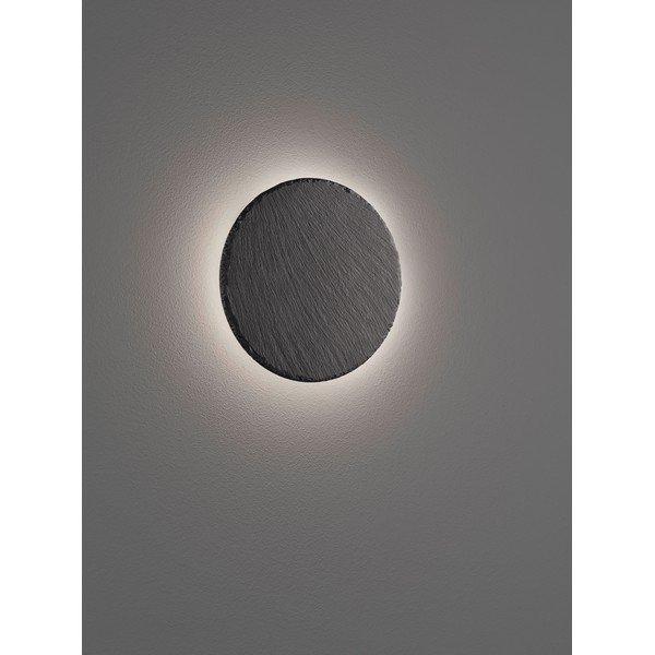 Juodos spalvos sieninė lempa LED su pritemdymo funkcija ø 20 cm Raven – Trio-image-1