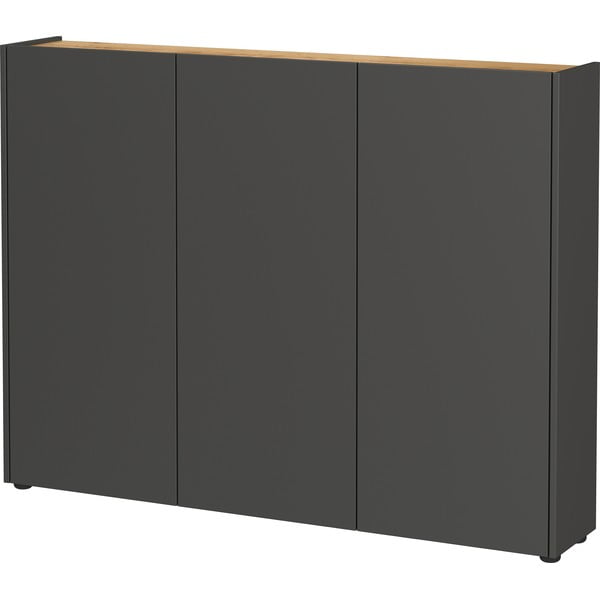 Antracito spalvos spintelė iš ąžuolo 138x105x25 cm Libbiano – Germania