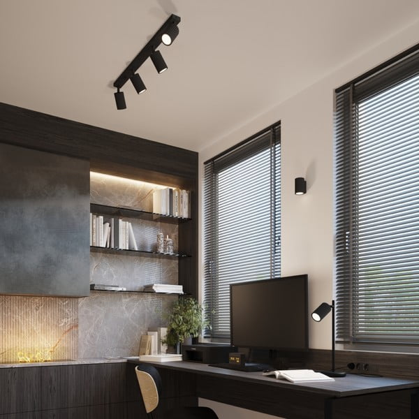 Juodos spalvos taškinis šviestuvas 6,5x81 cm Gleam – Sollux-image-1