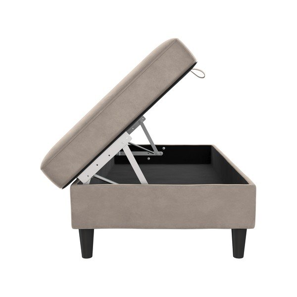 Iš velveto taburetė pilkos spalvos Hartford – Støraa-image-3