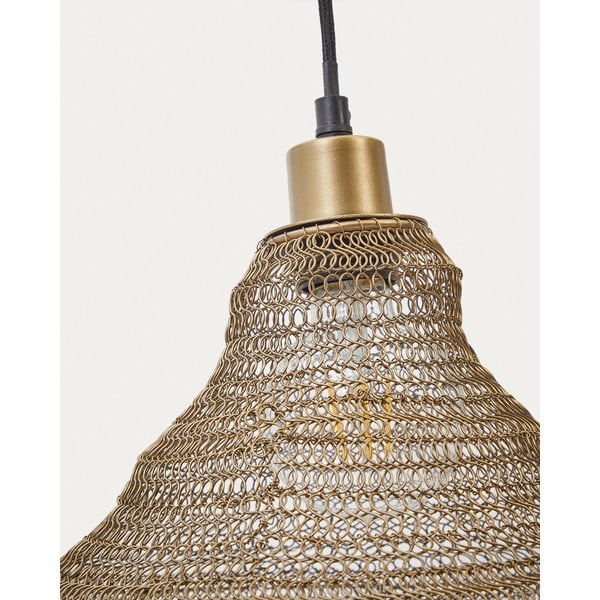 Auksinės spalvos kabantis šviestuvas ø 48,5 cm su metaliniu gaubtu Sarraco – Kave Home-image-3