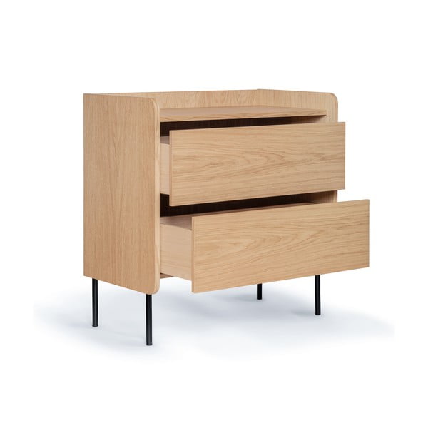Aukšta šoninė spintelė natūralios spalvos iš ąžuolo 80x82 cm Wrap – Bonami Selection-image-3