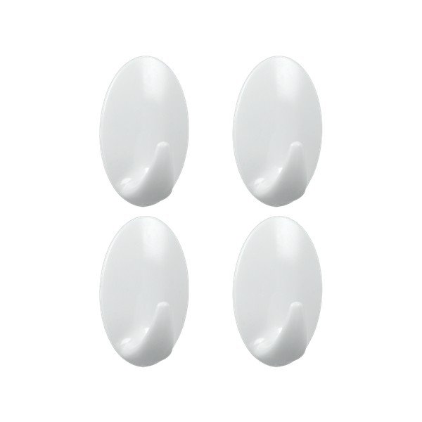 4 baltų plastikinių lipnių kabliukų rinkinys Metaltex Greg-image-1