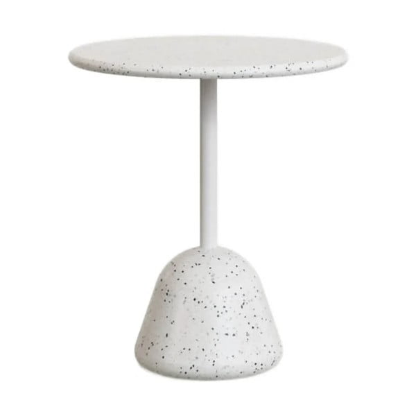 Iš terrazo cemento apvalios formos valgomojo stalas baltos spalvos ø 70 cm Saura – Kave Home