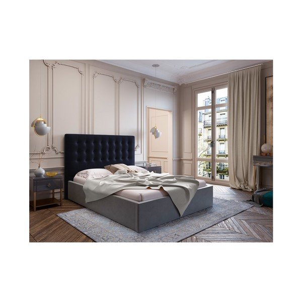 Tamsiai mėlynas ž galvūgalis su aksominiu užvalkalu Windsor & Co Sofas Athena, 160 x 120 cm-image-3