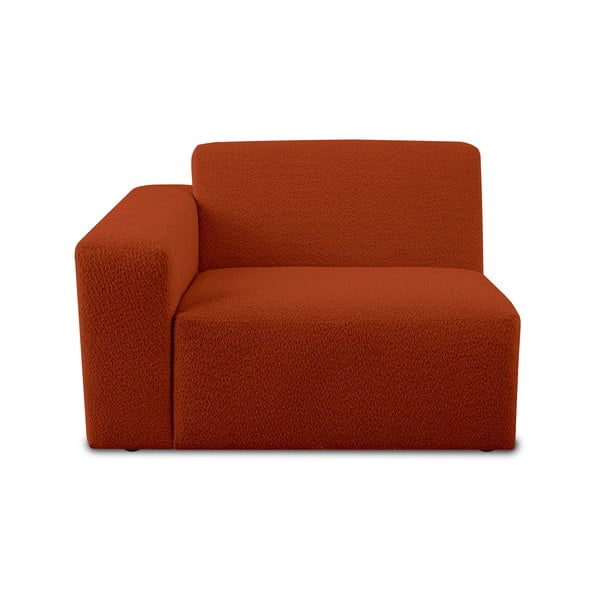 Iš boucle modulinė sofa raudonos plytų spalvos (su kairiuoju kampu) Roxy – Scandic