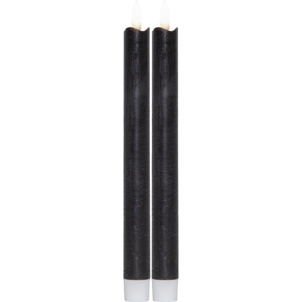 2 juodų LED vaško žvakių rinkinys Star Trading Flamme, aukštis 25 cm