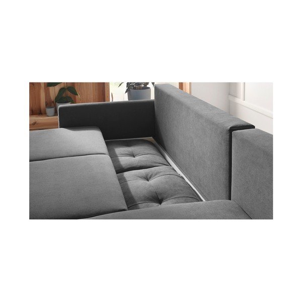 Tamsiai pilka "Bobochic Paris Balio" sofa-lova, dešinysis kampas-image-4