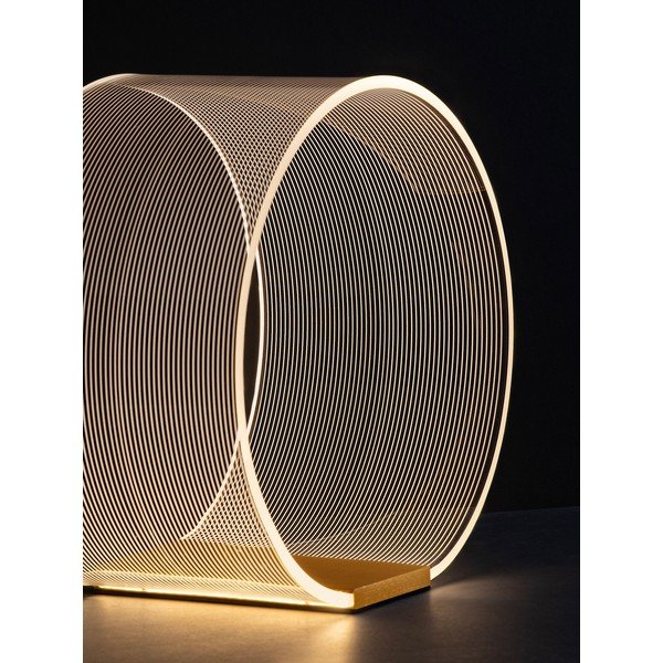 Auksinės spalvos iš aliuminio stalinis šviestuvas LED su pritemdymo funkcija (aukštis 28 cm) su gaubtu iš akrilo stiklo Valentin – Nova Luce-image-2