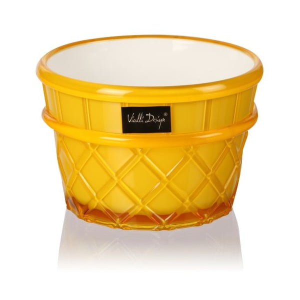 Geltonas desertinis puodelis "Vialli Design Livio", 266 ml
