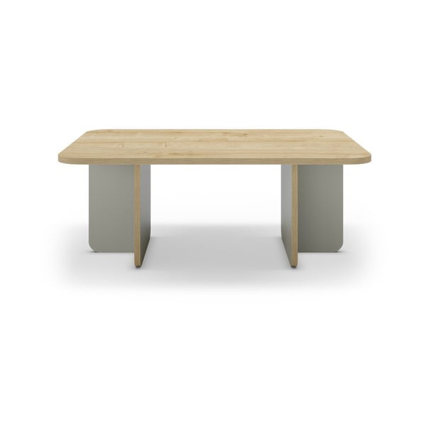 Kavos staliukas šviesiai žalios spalvos/natūralios spalvos su ąžuolo dekoro stalviršiu 56x100 cm Hillary – Marckeric