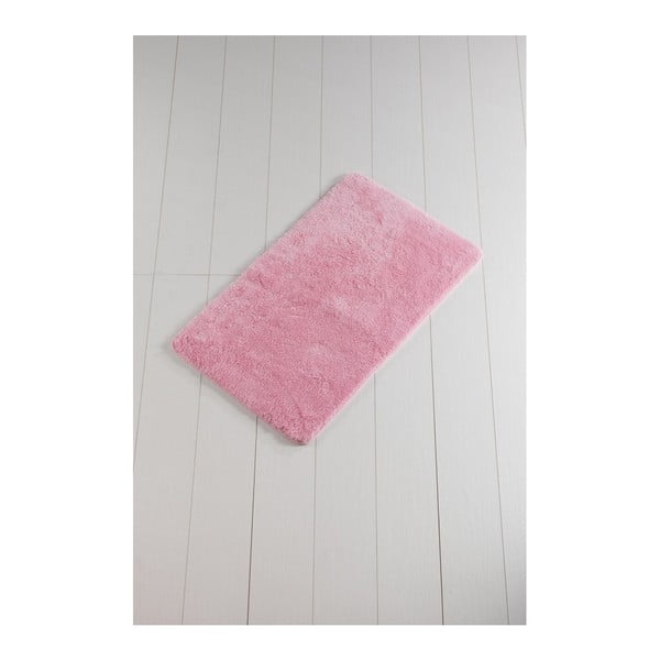 Rožinis vonios kambario kilimėlis Lenso Lungo, 100 x 60 cm