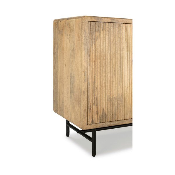 Natūralios spalvos iš mango masyvo šoninė spintelė 190x85x40 cm Mundra – MOME-image-3