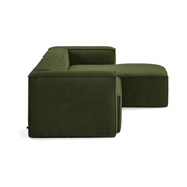 Iš kordinio velveto kampinė sofa žalios spalvos (su dešiniuoju kampu) Blok – Kave Home-image-2