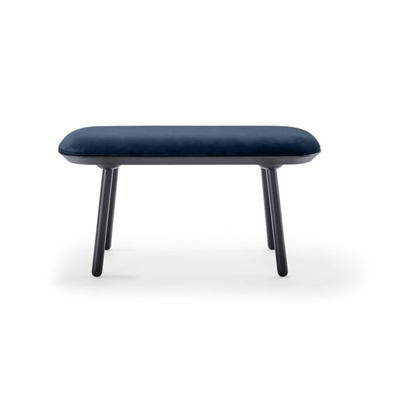 Mėlynai juodas aksominis suoliukas EMKO Naïve, 100 cm-image-2