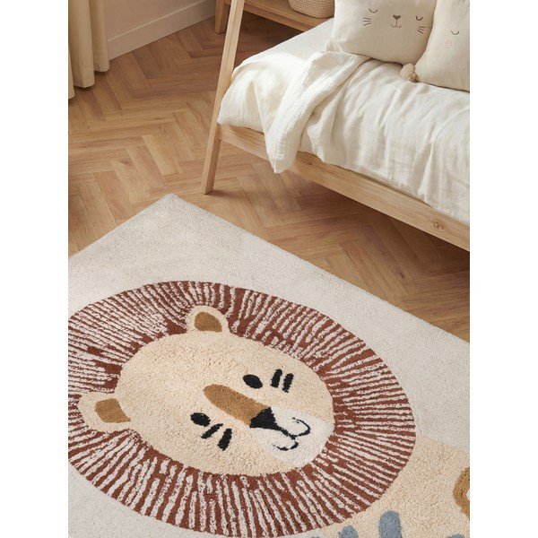 Skalbiamas/rankų darbo kreminės spalvos iš medvilnės vaikiškas kilimas 140x200 cm Snuggle Leander – Hanse Home-image-2