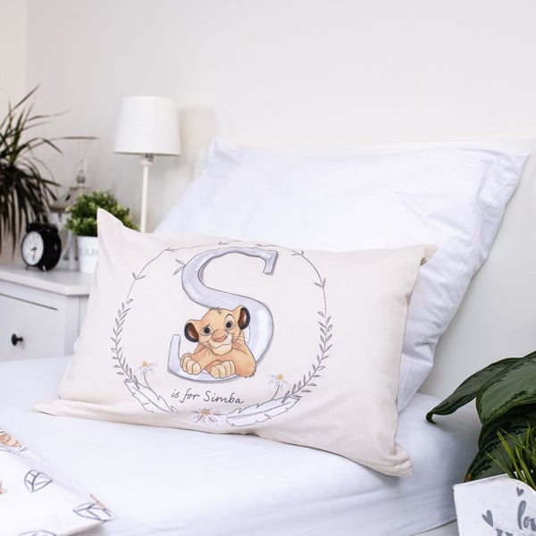 Šviesiai geltonos spalvos iš medvilnės vaikiška patalynė vaikiškai lovai 100x135 cm Lion King "Best Friends" – Jerry Fabrics-image-1