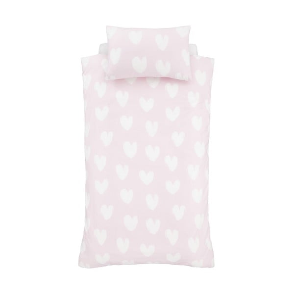Iš flanelės viengulė vaikiška patalynė 135x200 cm Hearts – Catherine Lansfield-image-2