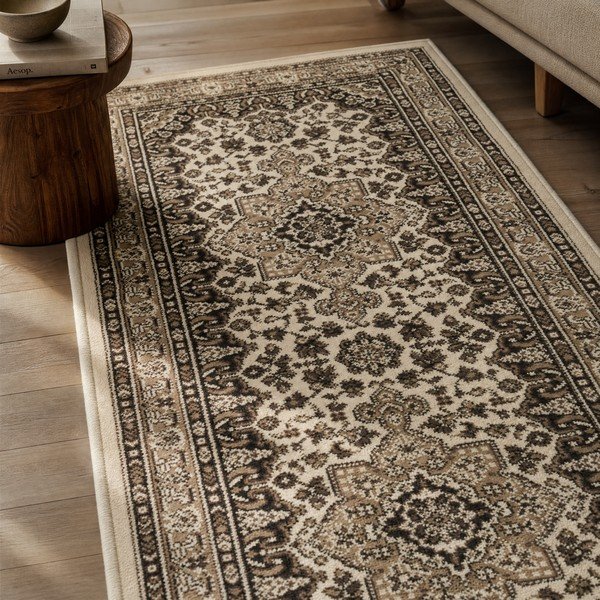 Smėlio spalvos kilimas Nouristan Parun Tabriz, 80 x 250 cm-image-1
