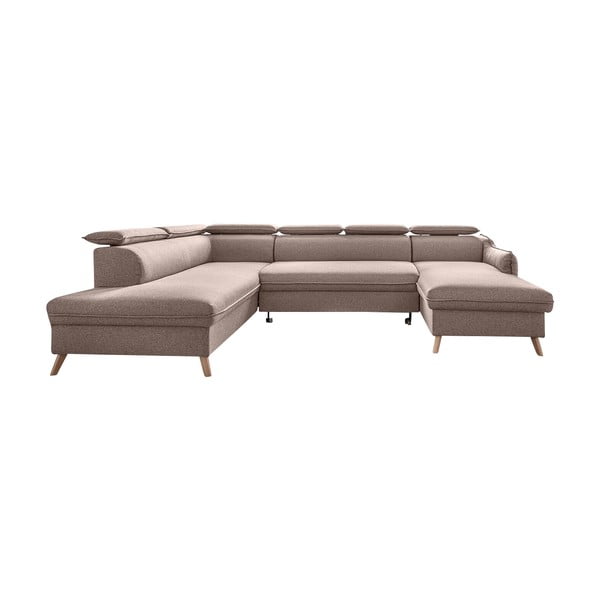 Sulankstoma kampinė sofa smėlio spalvos (su kairiuoju kampu) Sweet Harmony – Miuform