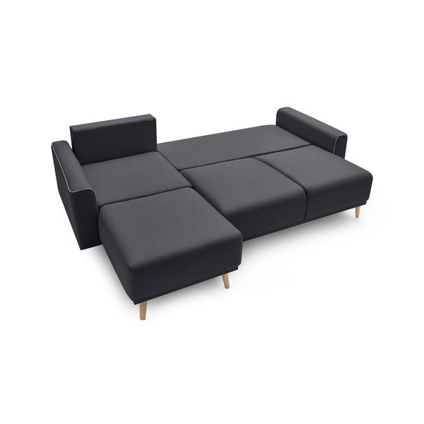 Tamsiai pilka "Bobochic Paris Mola" sofa-lova, kairysis kampas-image-3