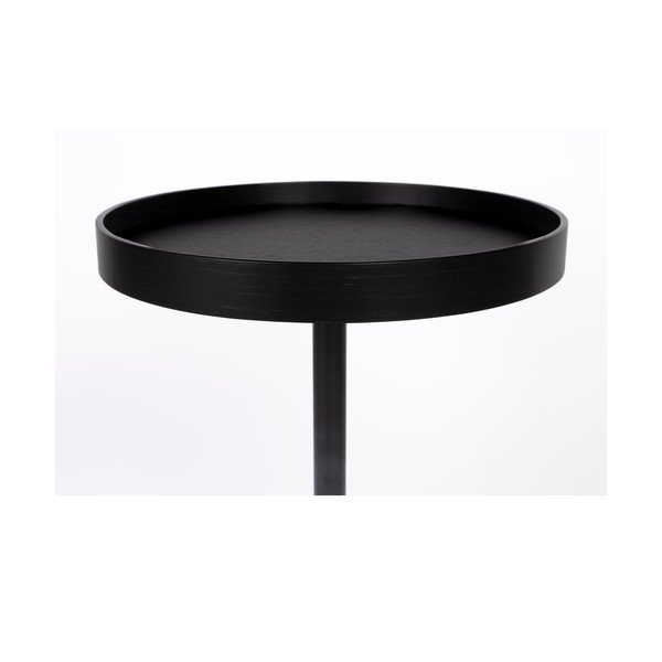 Apvalios formos šoninis stalas su ąžuolo dekoro stalviršiu ø 40 cm Yuri S – White Label-image-2