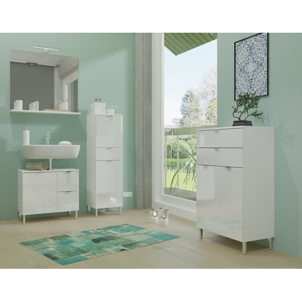 Sieninis veidrodis su apšvietimu/su lentyna 76x75 cm – Germania-image-4