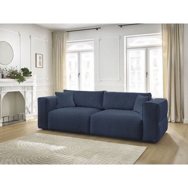 Mėlynos spalvos sulankstoma/su sandėliavimo vieta sofa 265 cm Ezechiel – Bobochic Paris-image-1
