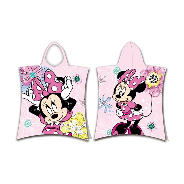 Vaikiškas chalatas rožinės spalvos iš frote audinio Minnie – Jerry Fabrics