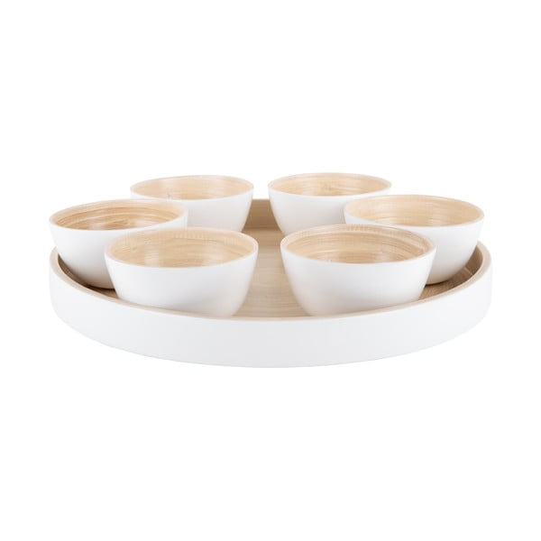 Iš bambuko  serviravimo rinkinys baltos spalvos ø 32 cm Puro – PT LIVING
