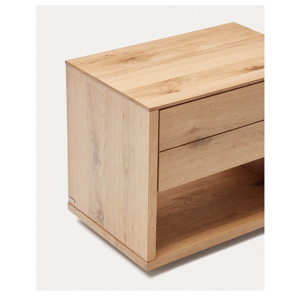 Naktinis staliukas natūralios spalvos iš ąžuolo Alguema – Kave Home-image-4