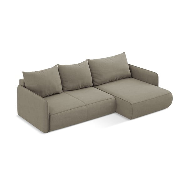 Smėlio spalvos sulankstoma/su sandėliavimo vieta kampinė sofa (su dešiniuoju kampu) Nanea – Makamii-image-4