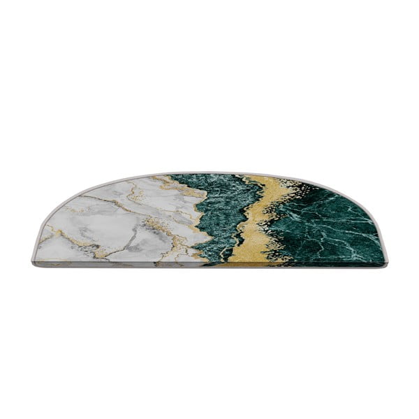 Laiptų kilimėlių rinkiniai smaragdinės spalvos/kreminės spalvos 16 vnt. 20x65 cm Golden Marble – Vitaus