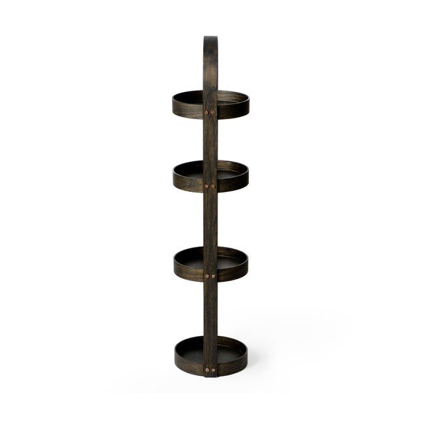 Tamsaus ąžuolo vonios kambario stovas Wireworks Round Caddy Mezza, 4 lentynos-image-2