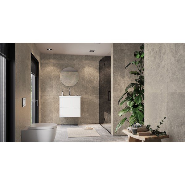 Baltos spalvos matinis pakabinama spintelė po kriaukle 61x61 cm Bodera – Germania-image-1