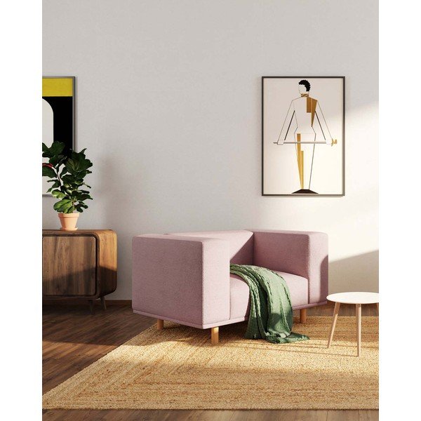 Krėslas rožinės spalvos iš boucle Kukumo – Ame Yens-image-3