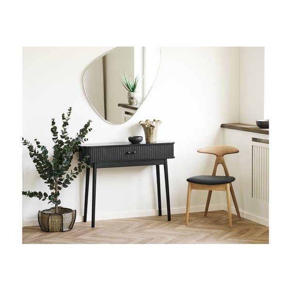Juodos spalvos/natūralios spalvos iš ąžuolo masyvo valgomojo kėdė Lanuza – House Nordic-image-3