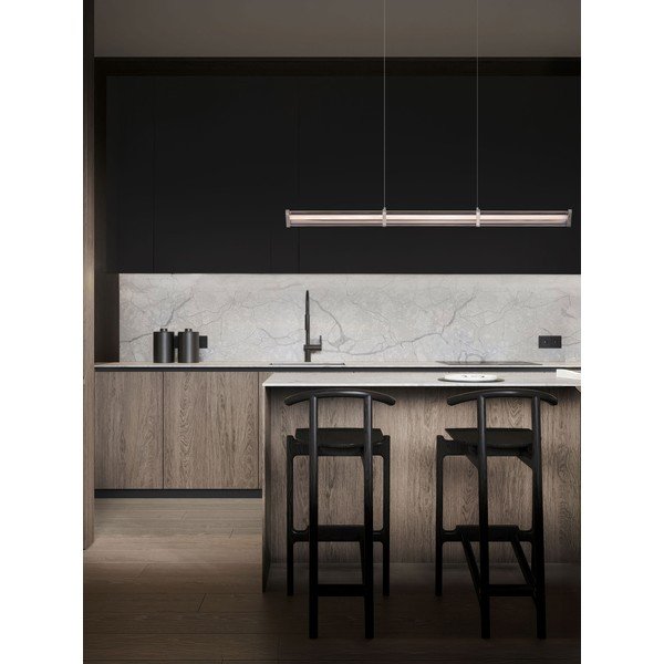 Matinės juodos spalvos/matinės sidabrinės spalvos iš metalo kabantis šviestuvas LED su pritemdymo funkcija su gaubtu iš akrilo stiklo Pheme – Nova Luce-image-1