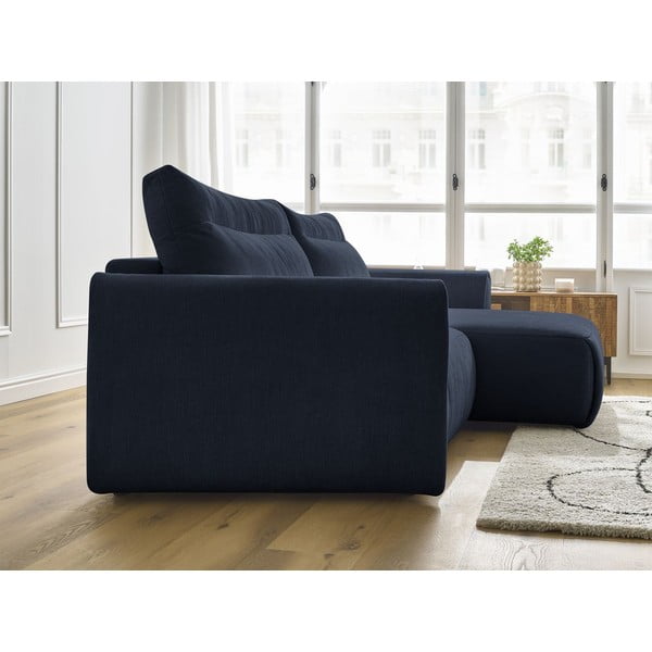 Kampinė sofa tamsiai mėlynos spalvos Aden – Bobochic Paris-image-3