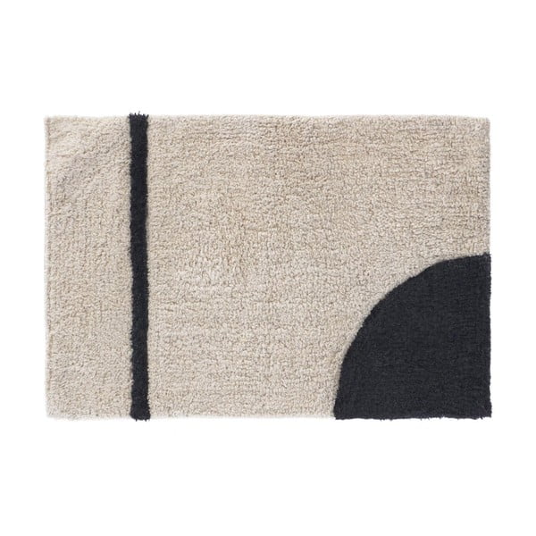 Juodos ir kreminės spalvos vonios kilimėlis 40x60 cm Maica - Kave Home