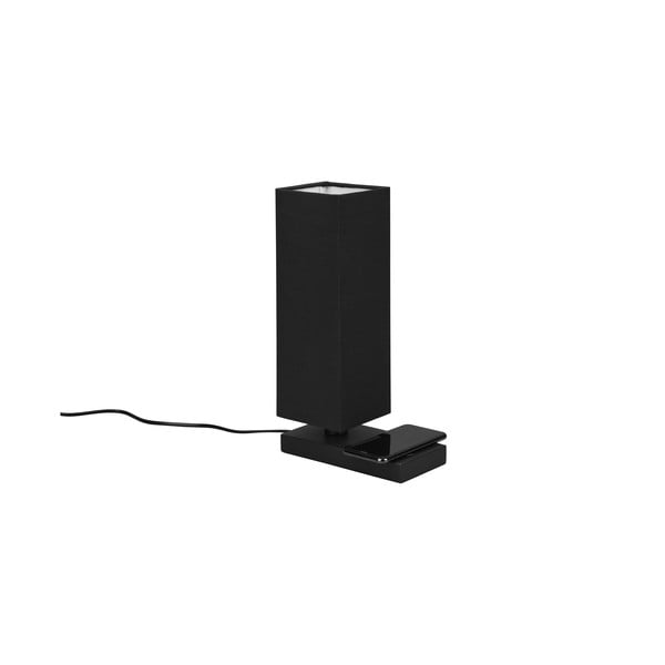 Matinės juodos spalvos stalinė lempa su belaidžiu įkrovikliu (aukštis 35 cm) Haley - Trio
