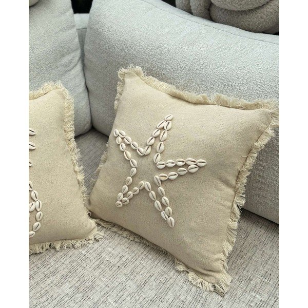 Iš medvilnės dekoratyvinis pagalvės užvalkalas 43x43 cm Seashells – Mioli Decor-image-4
